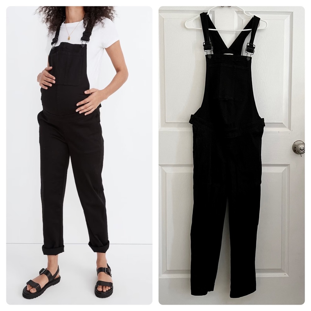 MADEWELL Maternity Straight-Leg Overalls in Carbondale Wash